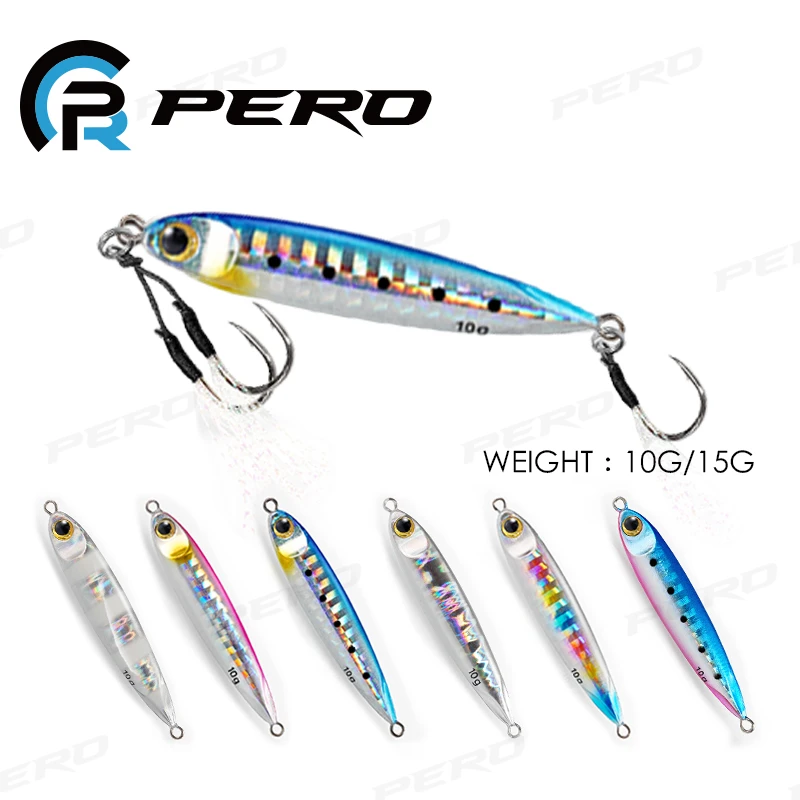 señuelo de pesca Jigging y 15g de de orilla, cuchara de Metal, lento