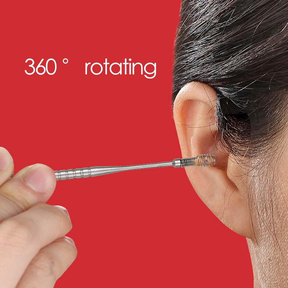 7pcs set Ear Wax Pickers Stainless Steel Earpick Wax Remover Curette Ear Pick Cleaner Ear Cleaner 2
