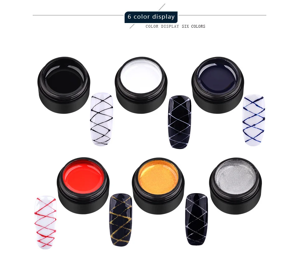 5ml Nail Spider Gel Painting Creative Nail Art UV Gel Wire Drawing Elasticity Point Line Soak Off Gel Spider Varnish