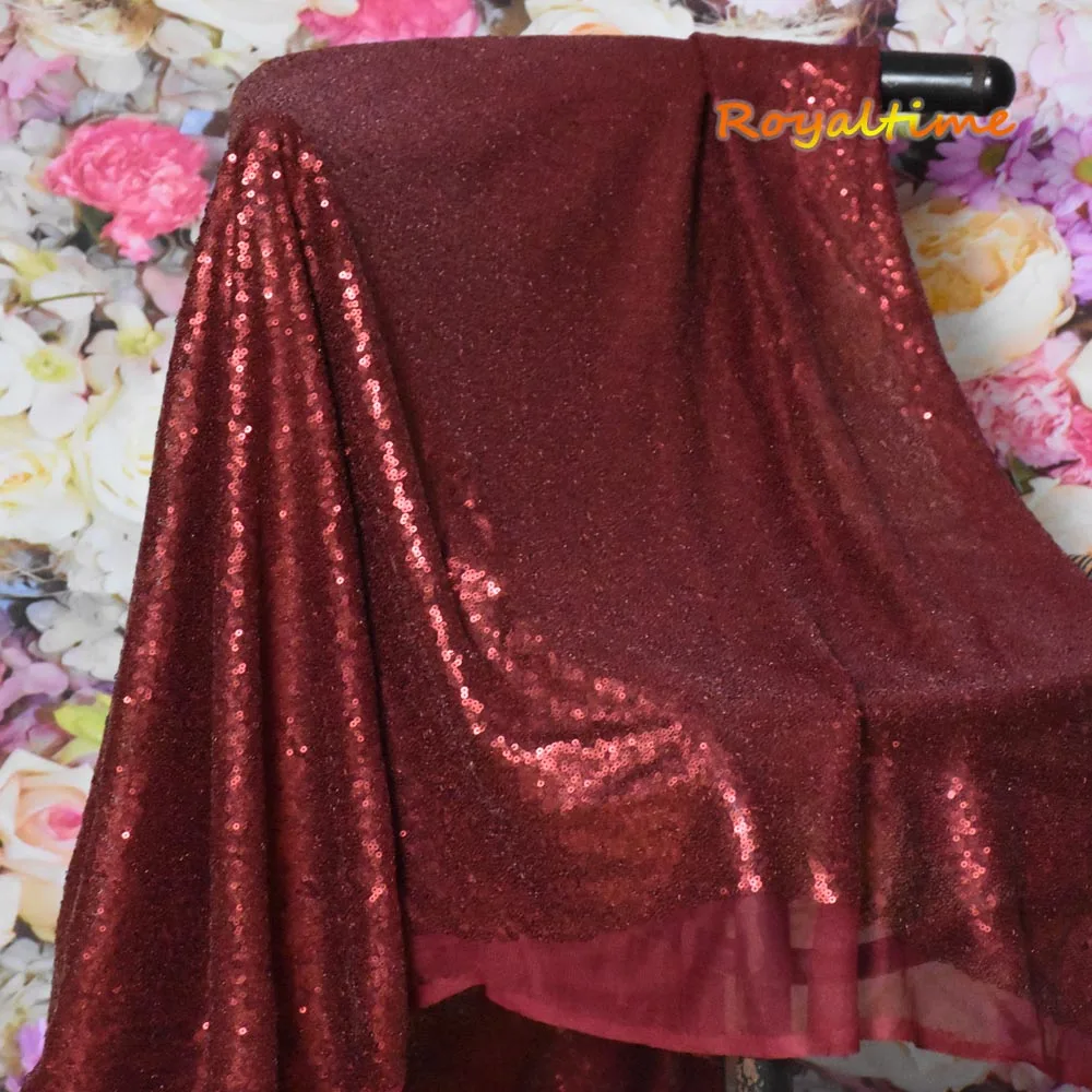 Burgundy Sequin Fabric 003
