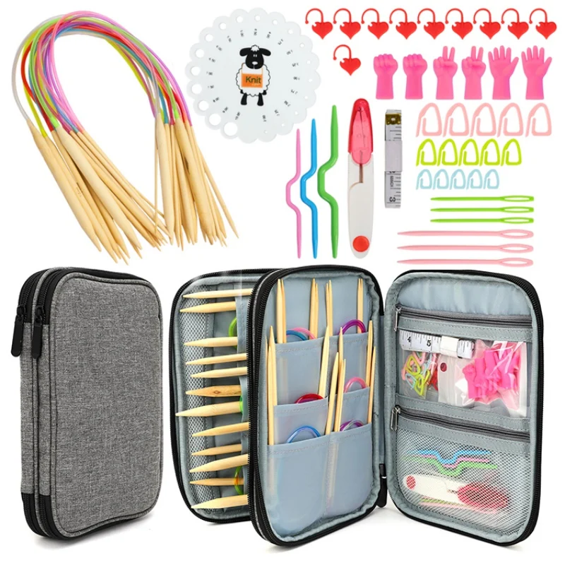 

Aluminum Circular Knitting Needles Set Interchangeable Crochet Needles Beginners Knitting Accessories Kit Hand Supplies
