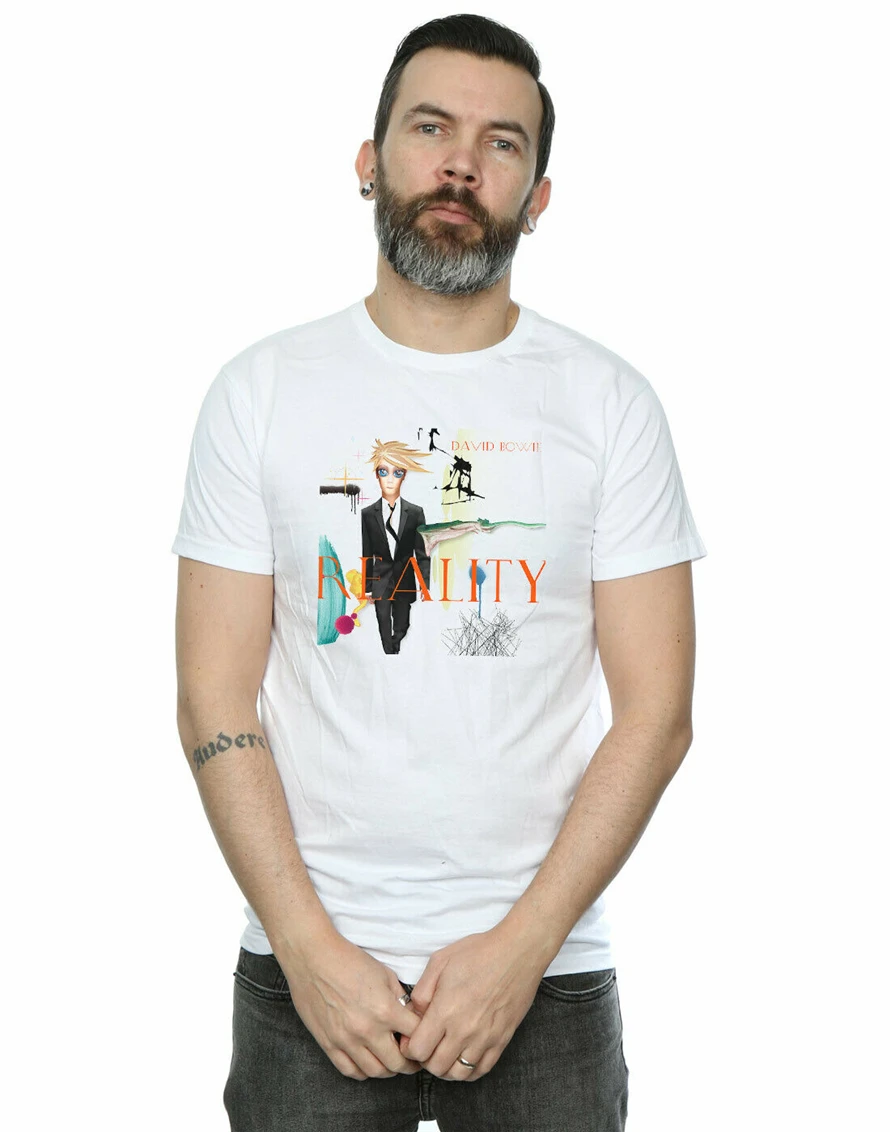 

David Bowie Men'S Reality Album Cover T-Shirt Loose Plus Size Tee Shirt