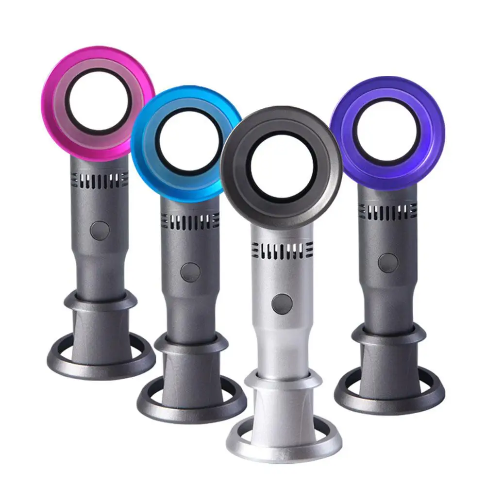 

DSstyles Mini Foldable USB Gadget Fan Rechargeable USB Fan with Bracket Portable Handheld Cute No Fan-Leaf Cooling Fan