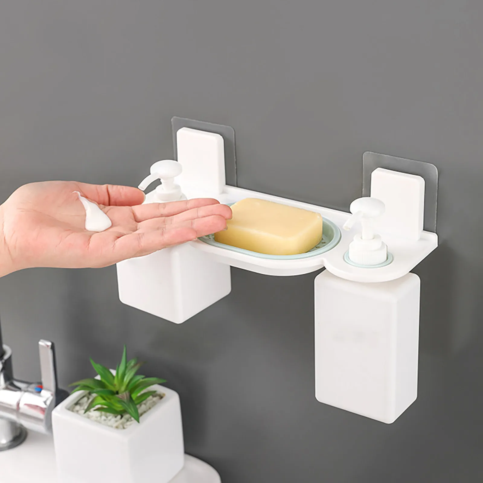 Bathroom Non perforated Soap Storage Rack Shower Gel Bottle Hanger