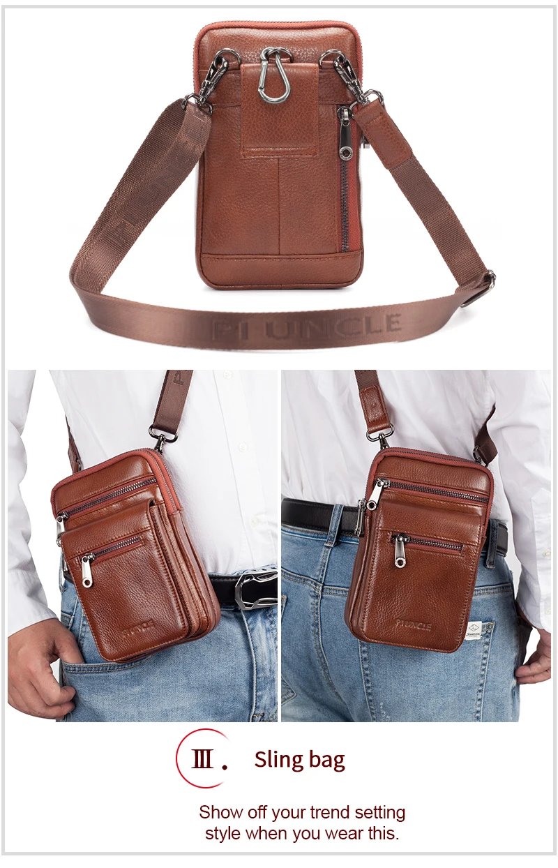 Натуральная коровья кожа, Мужская поясная сумка, многослойный карман для мобильного телефона, маленький ремень, сумки для мужчин, Повседневная сумка через плечо