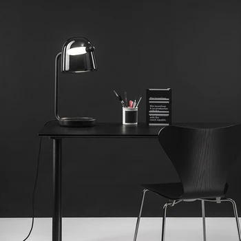 

Modern Nordic fabric table lamp trigeminal stent creative bedroom study bedside decorative table lamp Black