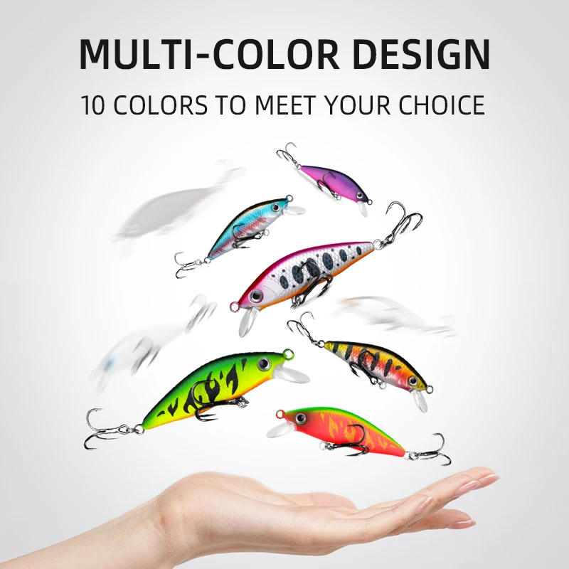 BEARKING 50mm 4.4g 사일런트 핫 모델 낚시는 미노우 품질 전문 태클을 선택하기 위한 하드 미끼 10색을 미끼로 사용합니다.