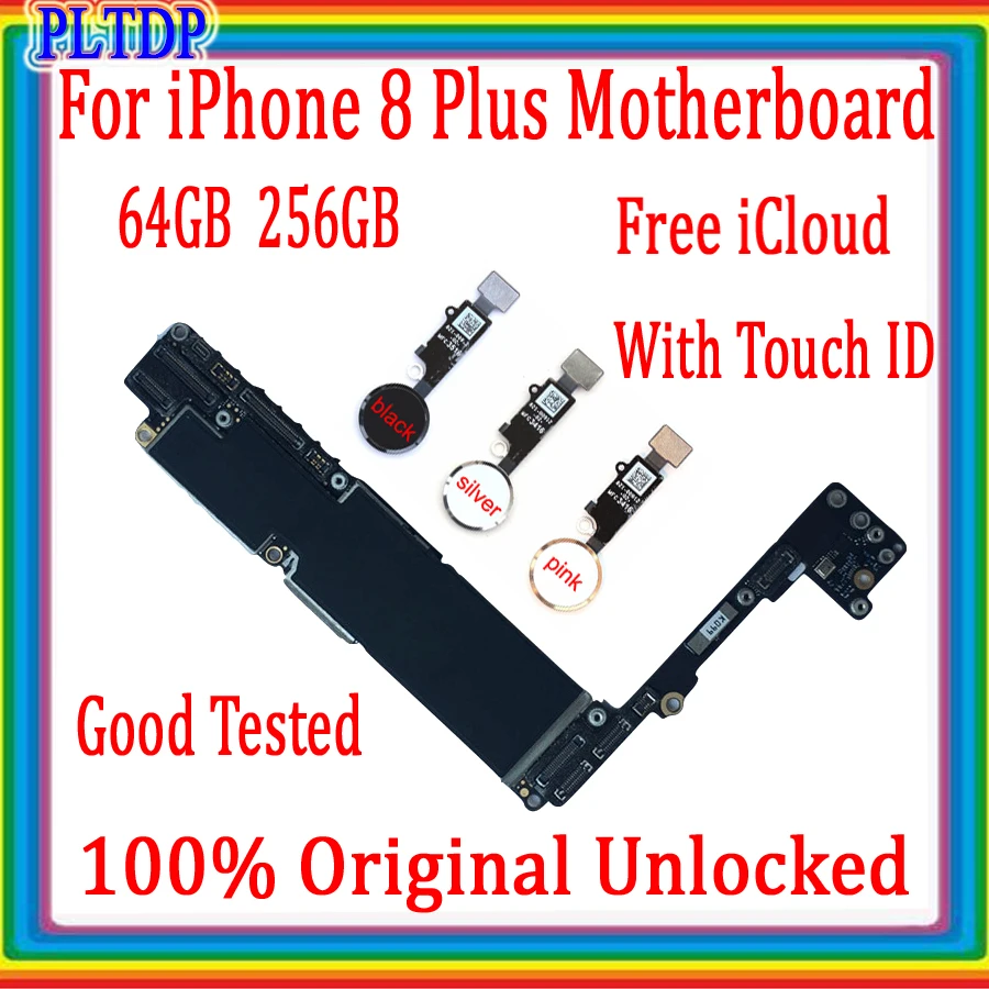 US $88.95 Factory Original unlock For iphone 8 Plus Motherboard withno Touch ID100 Tested Motherboard For iPhone 8 Plus By Free iCloud