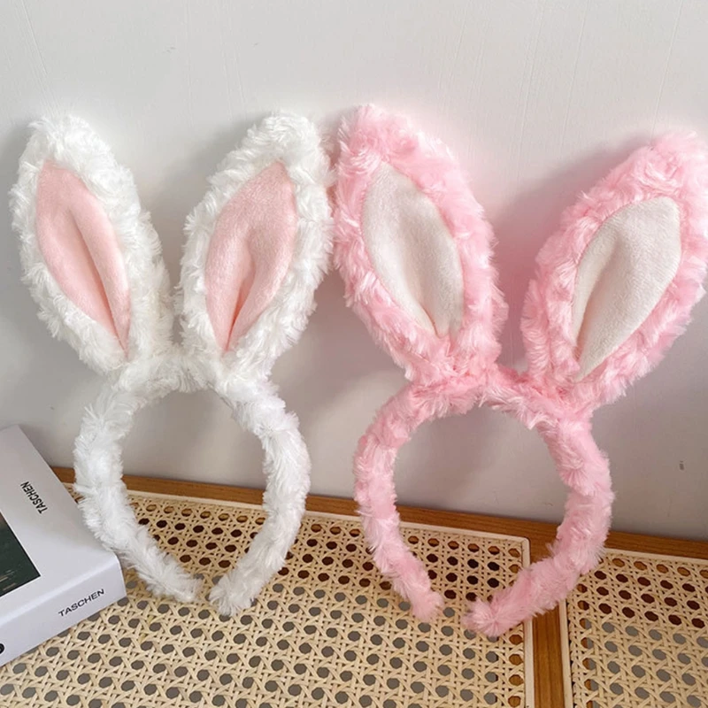 Furry Headband with Bunny Tiger Ears Plush Cartoon Rabbit Hairband Party Performance Theme Costume Hair Accessories