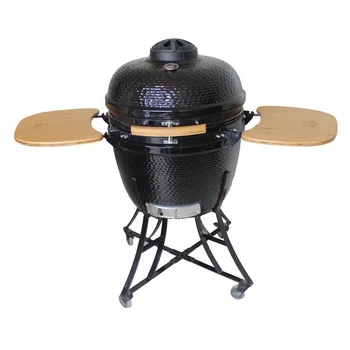 

High quality 24 inch Ceramic BBQ Grill Outdoor Leisure Style Egg Shaped Charcoal Oven Stainless Steel Classic Kamado AU-24