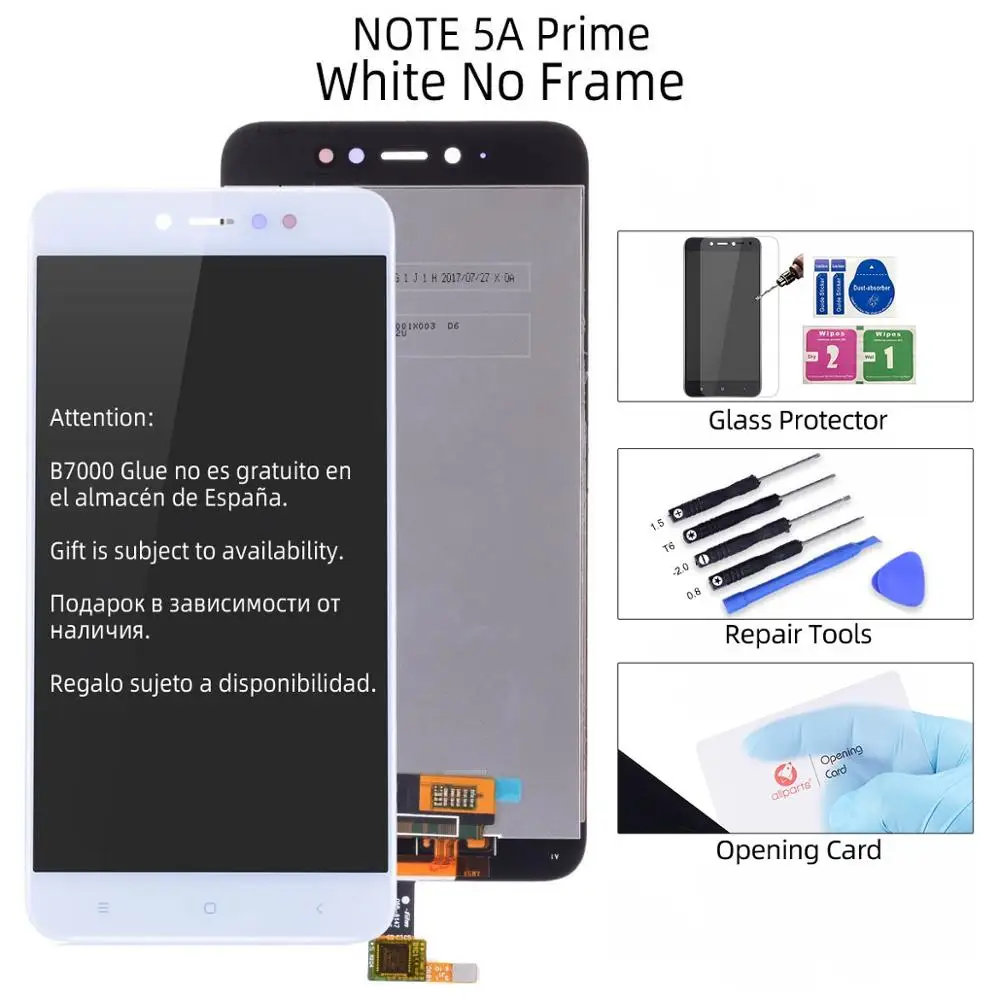 Дисплей для XIAOMI Redmi Note 5A 5A Prime Y1 / Y1 Lite LCD в сборе с тачскрином на рамке черный белый - Цвет: 5A Prime White