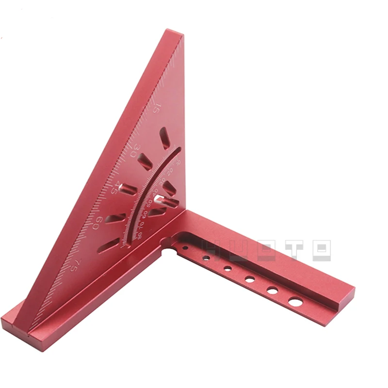 Updated Woodworking Ruler Square Layout Miter Triangle Ruler 45 Degree 90 Degree Metric Gauge toohr Measure tool