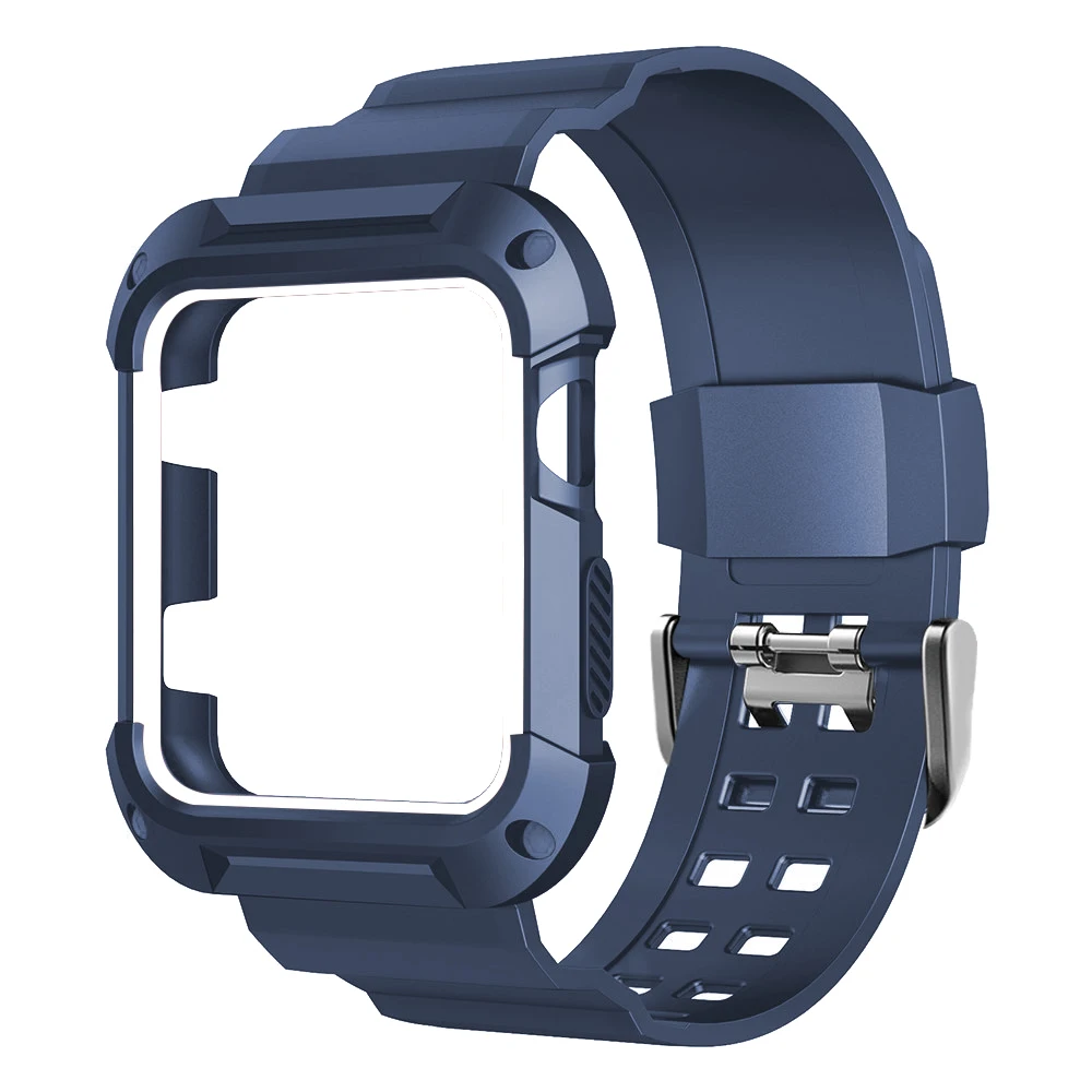 Прочный Защитный чехол для наручных часов Apple Watch 38 мм, 42 мм, мягкий ремешок для TPU с крышкой чехол для наручных часов iWatch серии 3/2/1 - Цвет ремешка: blue white