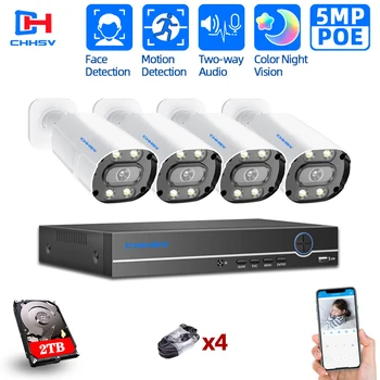 

Ultra HD 4CH DVR Kit Two way Audio CCTV Camera Security System 5MP CCTV System IR Outdoor Night Vision Video surveillance Kit