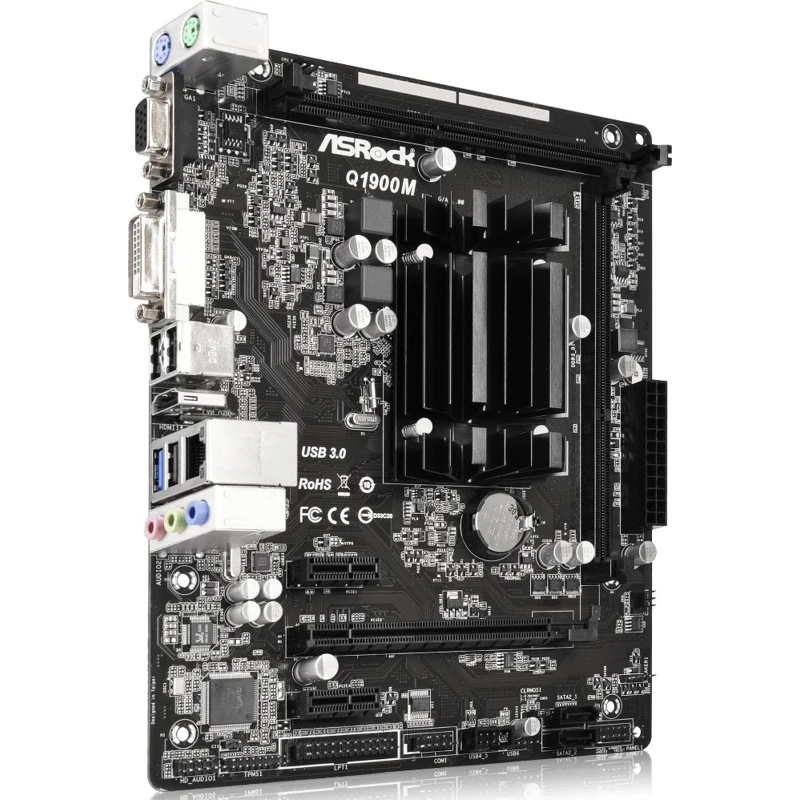 Motherboard ASRock Q1900M mATX AC'97 8ch(7.1) GbLAN+ VGA+ DVI+ HDMI