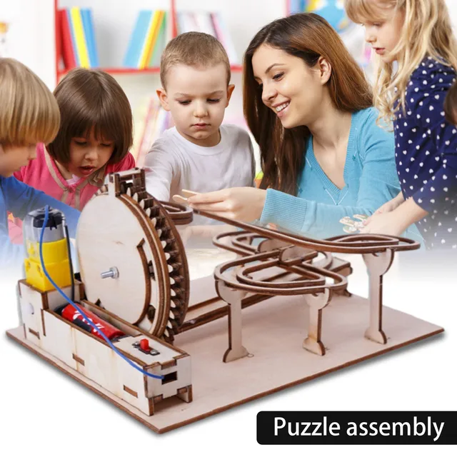 Wooden Marble Run Model Kit 3D Mechanical Puzzles For Kids Adults DIY Toys And Play House Toys 1
