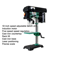 Desktop Bench Drill 10-Inch Speed-Regulating Drilling Machine Woodworking Bench Drill With Laser Positioning Induction Motor 2