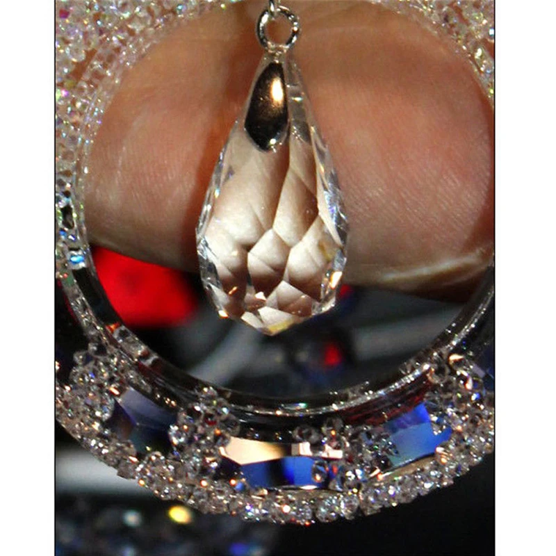Хрустальное зеркало заднего вида, круглая подвеска, 1 шт., автомобильный подвесной орнамент, полезный, прочный, новинка,, Универсальная Мода