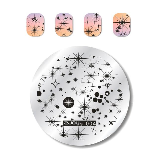 Round Nail Stamping Plates Butterfly/Constellation/Leaf/Bird Stainless Steel Image Stencils Printing Nails Decor 5.5cm Tool