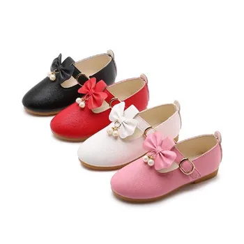 

Girls Leather Shoes girls Bow Baby Princess Toddler Shoes Autumn New Dance Students White Shoes