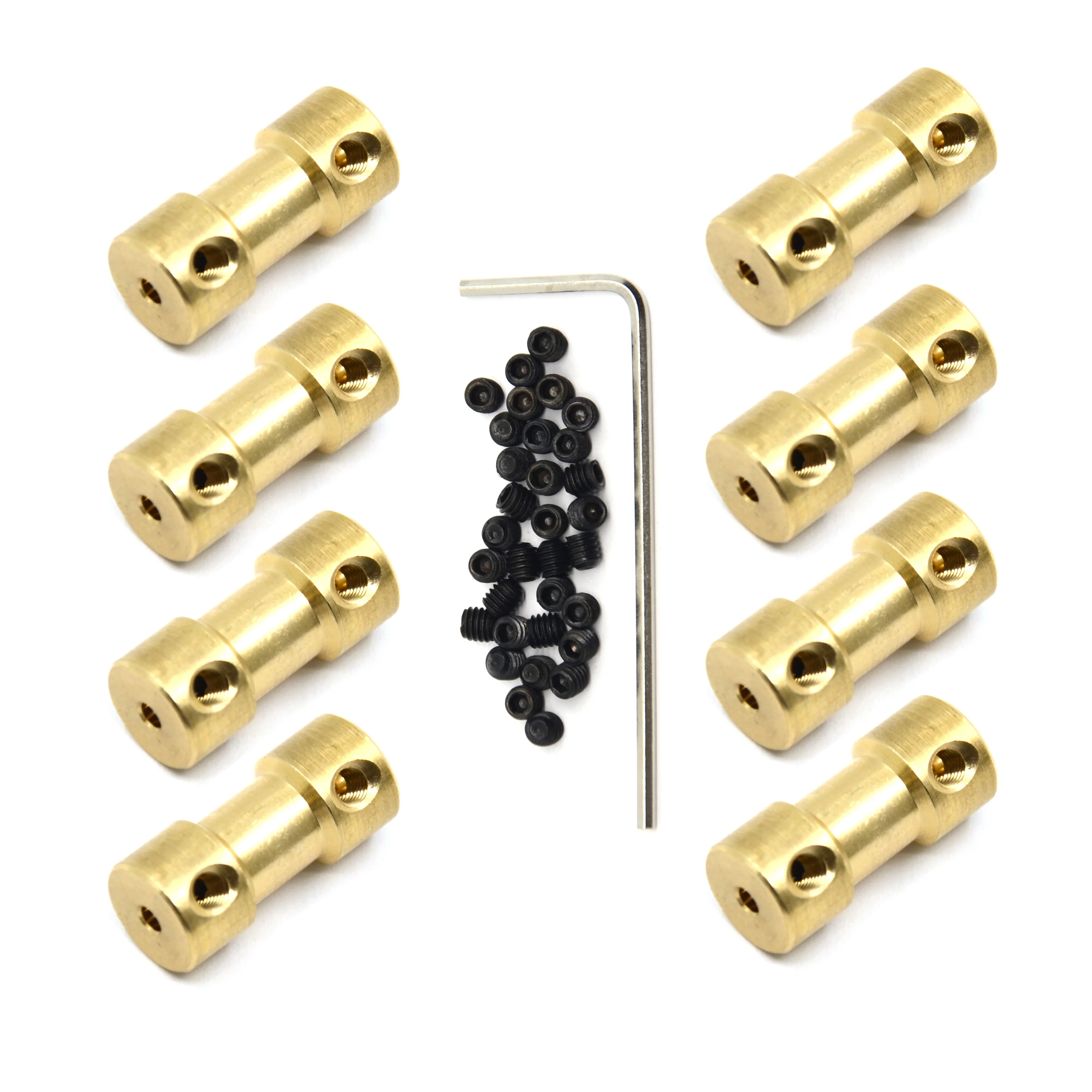 8PCS Brass Connector Copper DIY Motor Flexible Shaft Coupling Joint Connector With Screws for 3D Printer Accessories