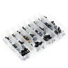 250 pces micro interruptor 20 tipos sortidas botão tato interruptores 6*6mm 12*12mm botão toque micro interruptor kit diy