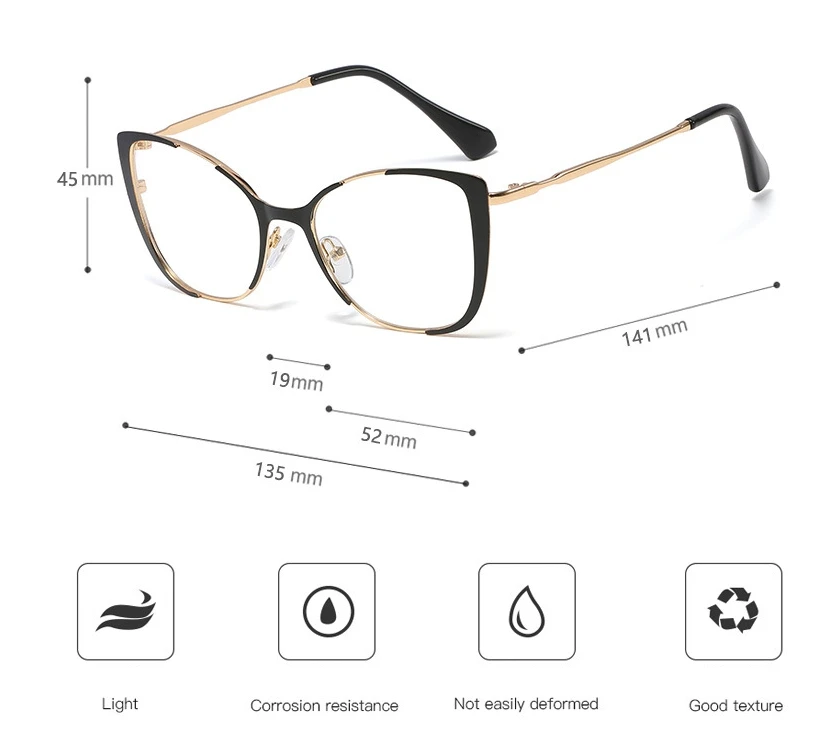 45955 кошачий глаз полуоправа очки оправа для мужчин и женщин Оптические модные компьютерные очки