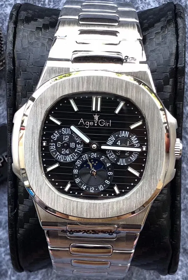 

Famous Brand New Automatic Mechanical Men Watch Sapphire Silver Transparent Moon Phase Watches Black Blue Grey White Coffee AAA+