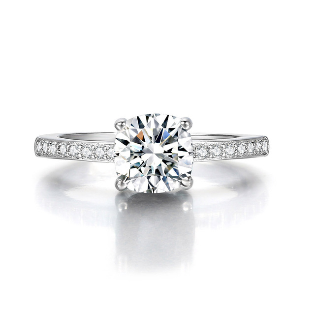 Diamond Rings For Women Zircon Charms Bridal White Gold Engagement Promise Ring Trendy Korean Marriage Jewelry Wholesale