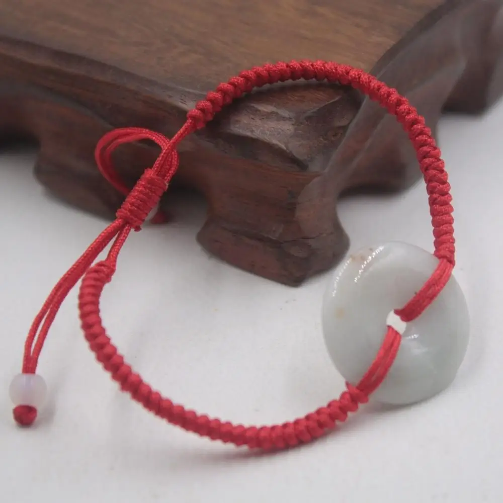 

Natural Grade A Jade (Jadeite) Safe-Circle Bead Knitted Bracelet Unisex Healthy
