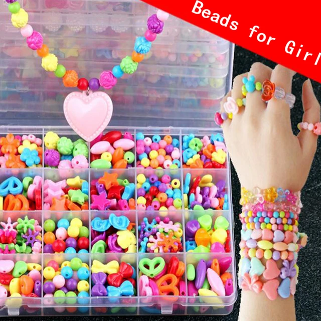 Diy fazendo contas kit brinquedo crianças crianças pulseira conjunto meninas  brinquedos para 5 6 7 8