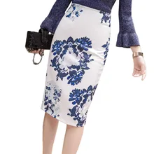 Женские белые и синие юбки женские с высокой талией Элегантные повседневные сексуальные винтажные Цветочные клетчатые юбки розовый карандаш