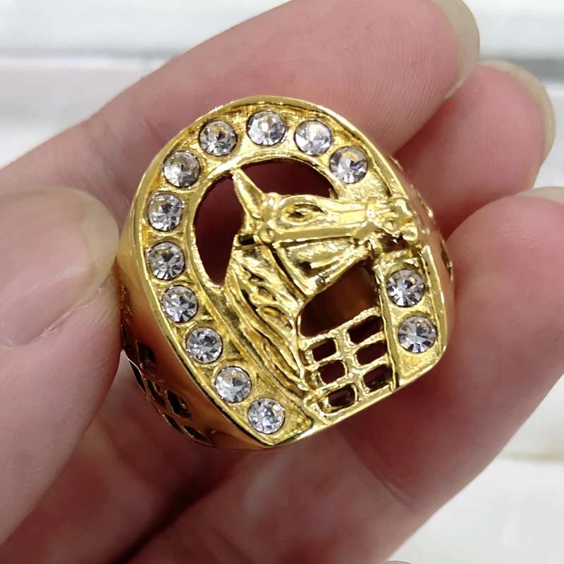 Anillo caballo de oro y plata para hombre y mujer, joyería con cabeza de caballo de marca de cristal de nuevo|Anillos| AliExpress