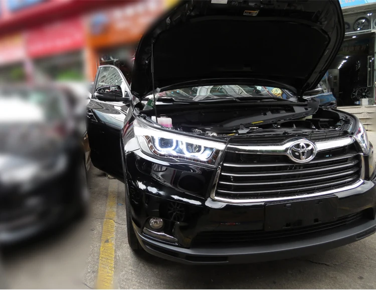 Автомобильный стильный головной фонарь для фары Toyota Highlander светодиодный фонарь двойной U светодиодный drl H7 hid Биксеноновые линзы ближнего света