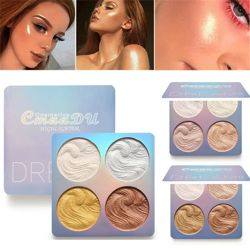 Cmaadu Glow Kit 4 цвета запеченный хайлайтер палитра мерцающий осветитель контуринг осветление 3D пудра макияж бронзатор