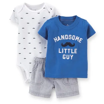 

Clearance Sale Summer Baby's Sets Cartoon Toddler Clothes Short Sleeve Cotton T-shirt+Bodysuits+Pants Newborn Infant Jumpsuits