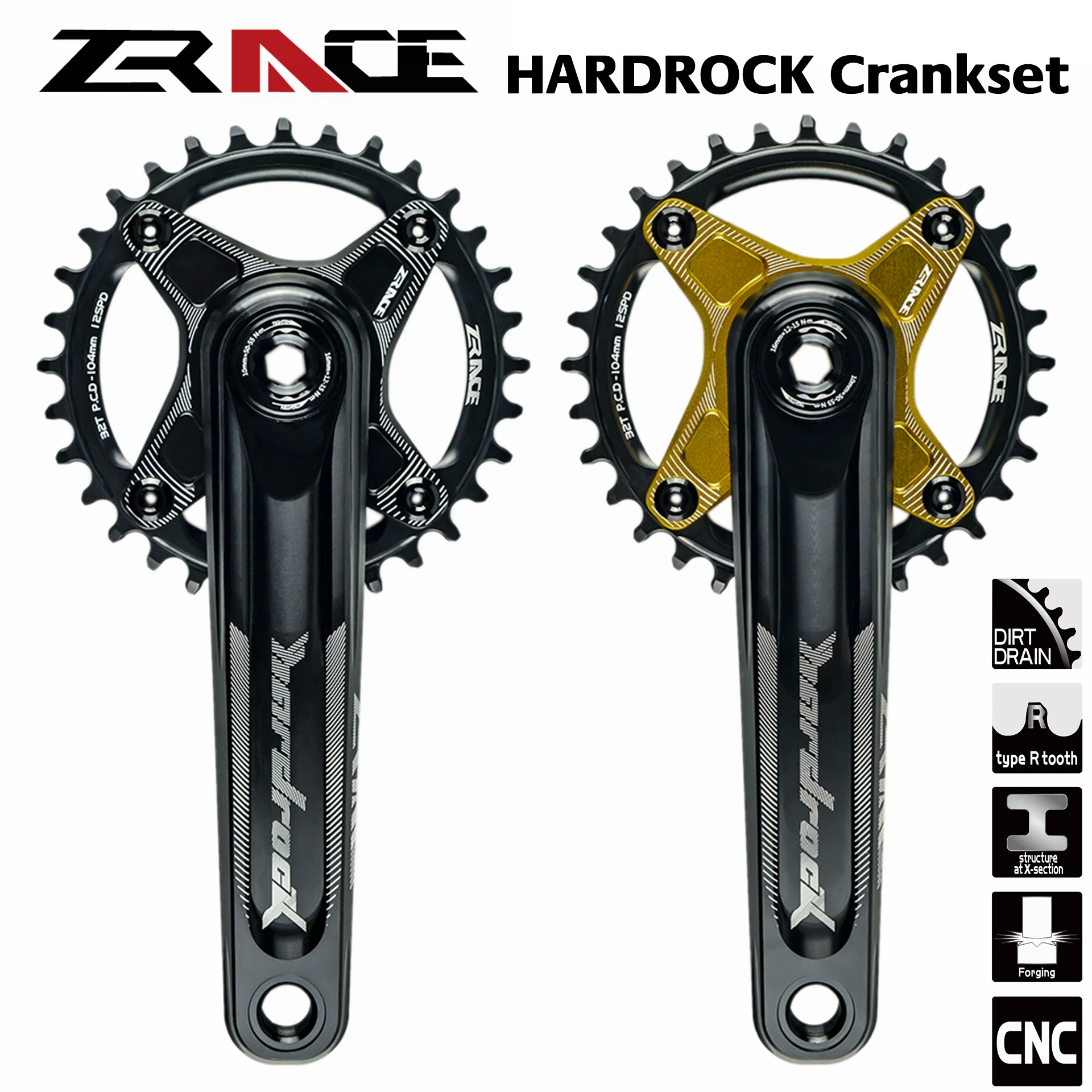 ZRACE Uchwyt HARDROCK 1x10 11 12 predkoski Mechanizm Korbowy Dla MTB XC/AM/DH/FR 170/ 175 мм 32 T/34 T BB83 BB68/73 Mechanizm|Шатун и
