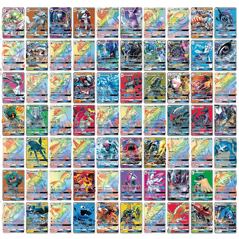 300 шт. Мега 20 60 100 GX Shining Card Battle Carte Trading Pokemon Cards Vmax Tag Team Kaarten Game Pokemons Kids