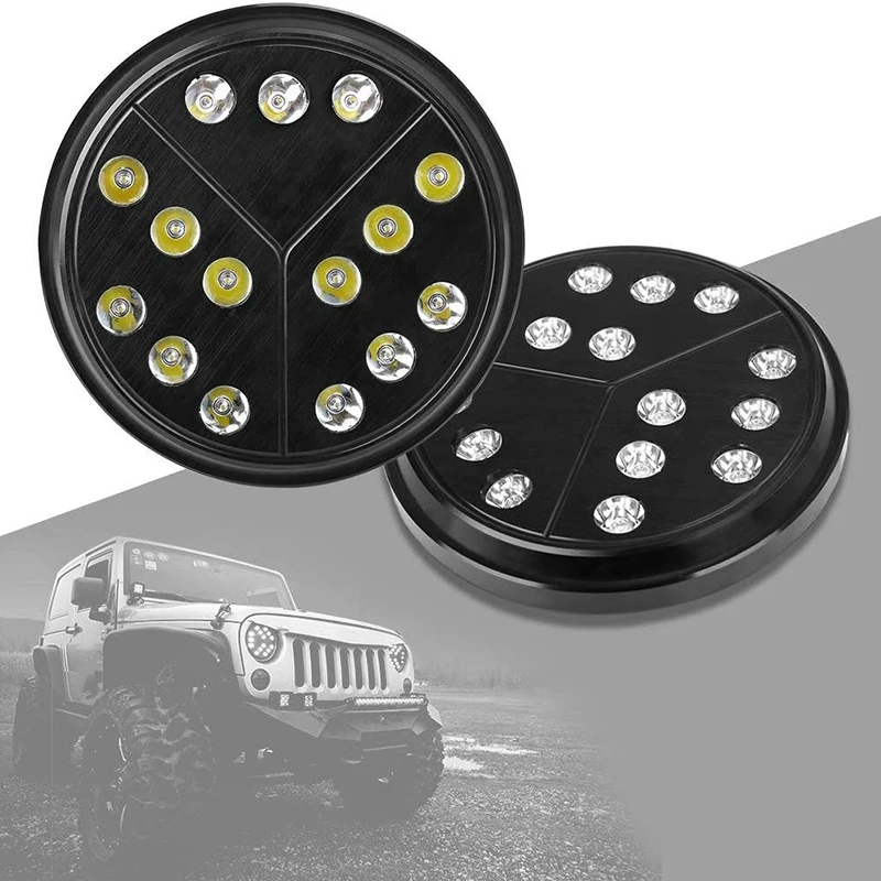 Пара 7 дюймов круглый стиль светодиодные фары с Hi/Lo луч для Jeep Wrangler JKU Jk Tj CJ TJ H4-H13 адаптер