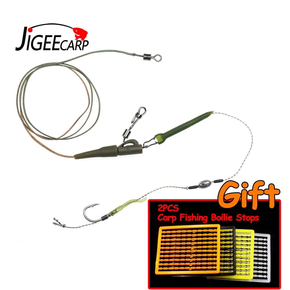 JIGEECARP 1 комплект готовая снасть для ловли карпа линия Combi Rig с Safty зажимом поворотное соединение лидер нет бесплатно беговые полые снасти для лучшего рыбака
