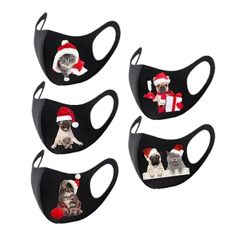 

5PCS Breathable Face Mask Dustproof Adult Washable Mouth Cover Christmas Adjustable Masks facemasks mascaras para la boca