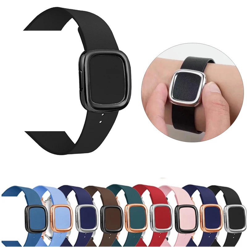 Ремешок кожаный для apple watch series 5 4 3 2 1 спортивный браслет в современном стиле iwatch