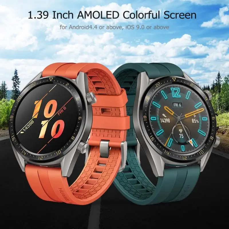 HUAWEI WATCH GT GPS умные спортивные часы с 1,39 дюймовым AMOLED красочным экраном умный Шагомер напоминание о частоте пульса трекер