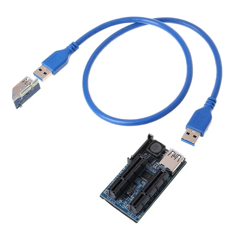 Добавить на карту Райзер-карта PCIE адаптер PCI Express USB 3,0 Raiser Riser PCI-E удлинитель PCIE X1 в двойной порт PCI E X4 карта расширения