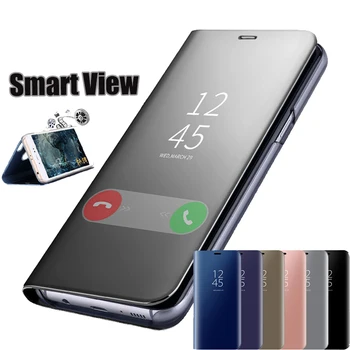 

50pcs Clear Smart Mirror Flip Case For Huawei P40 Pro P30 P20 Mate 30 20 X Lite Nova 6 SE 5 5i P Smart Z Stand Leather Cover