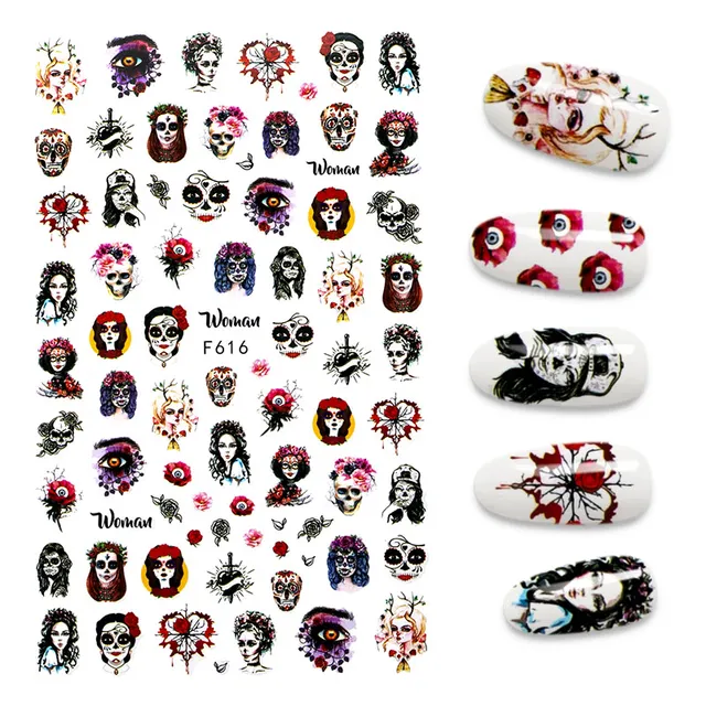 The New 3D Nail Sticker Cool English Letter stickers for nail Foil Love Heart Design Fashion Manicure Stickers A140285