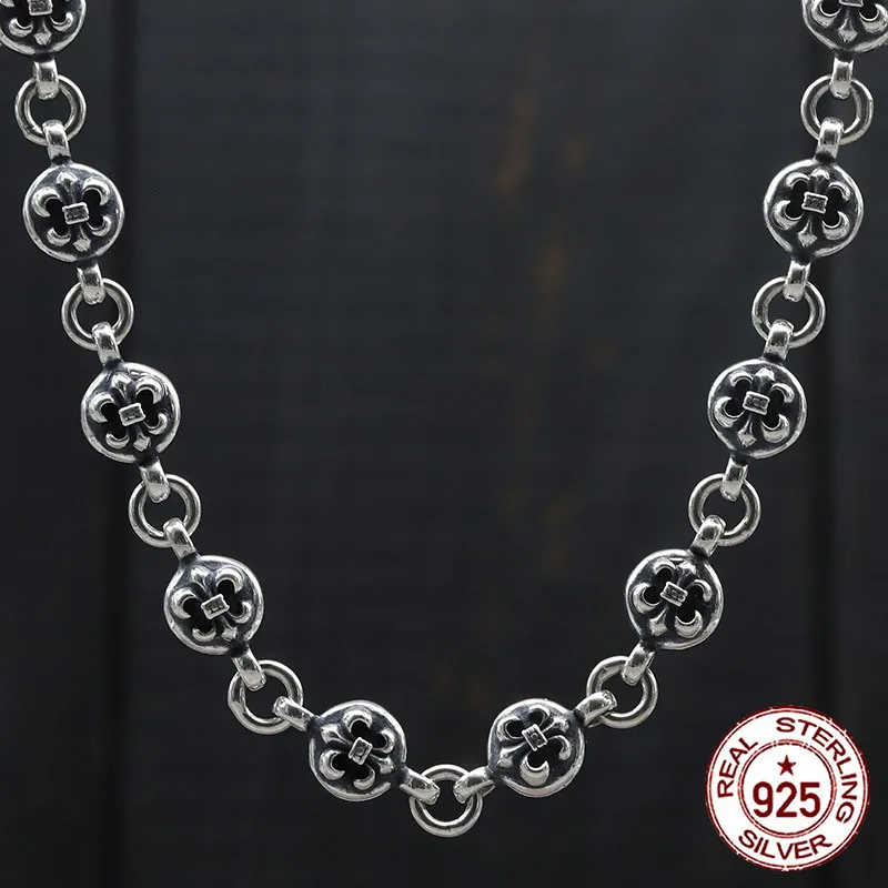 

S925 sterling silver necklace personality retro domineering anchor style sweater chain fashion couple birthday gift 2019 new hot