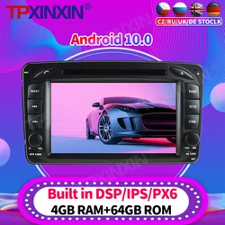 Radio Multimedia con GPS para coche, reproductor con Android 10,0, grabadora de vídeo, accesorios, DVD, 2Din, para Mercedes Benz W203 W209 W463 W168
