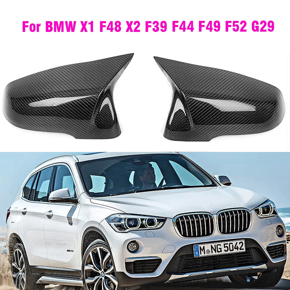 Carbon Fiber Color Gloss Black Mirror Cover For BMW X1 F48 X2 F39 F44
