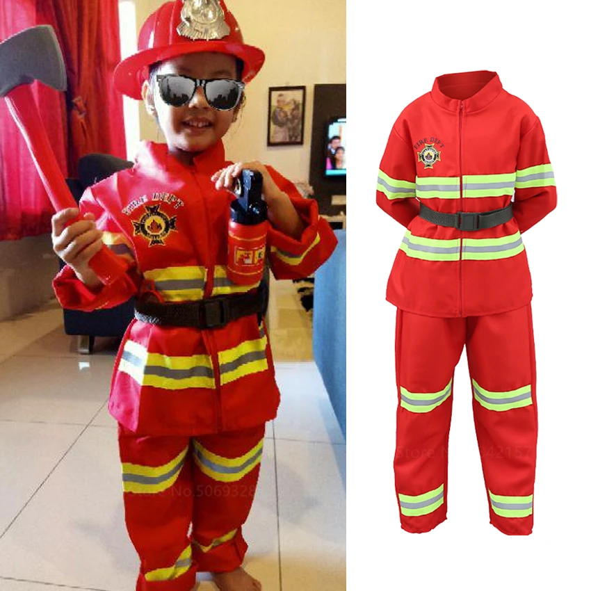 Kids Brandweerman Uniform Auto Tent Kinderen Luxe Firefighter Waterpistool Speelgoed Set Carnaval Party Meisjes Sam Kostuums| | - AliExpress